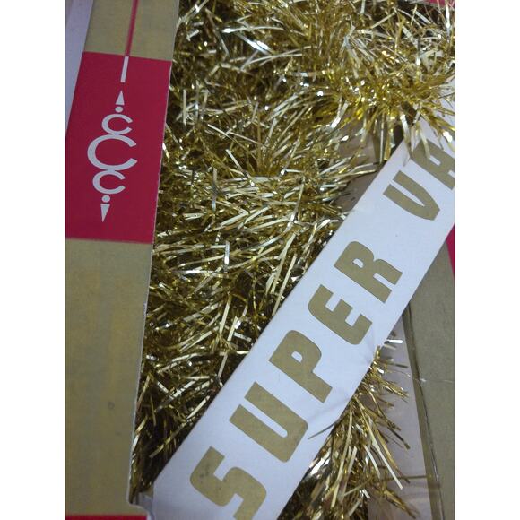 Vintage Christmas Creations Gold Tinsel Garland Extra Full 3 In SET OF 3 - Picture 4 of 7